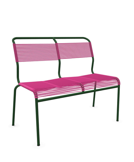 Schaffner Säntis Banc Spaghetti 2 places sans accoudoirs Rose 41 Vert Sapin 66 