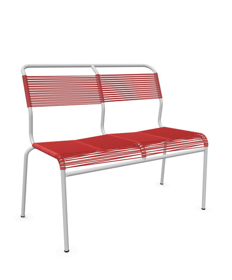 Schaffner Säntis Banc Spaghetti 2 places sans accoudoirs Rouge 30 Gris Argent 78 