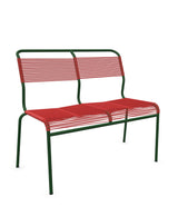 Schaffner Säntis Banc Spaghetti 2 places sans accoudoirs Rouge 30 Vert Sapin 66 