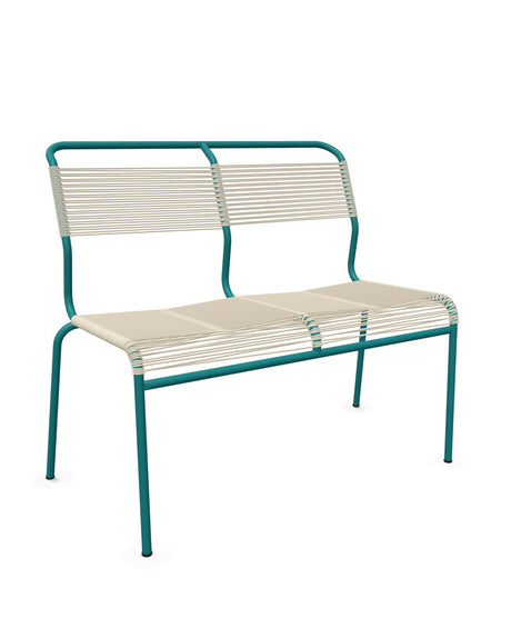 Schaffner Säntis Banc Spaghetti 2 places sans accoudoirs Sable Pastel 15 Bleu Kali 56 