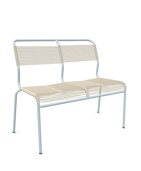 Schaffner Säntis Banc Spaghetti 2 places sans accoudoirs Sable Pastel 15 Bleu Pastel 51 