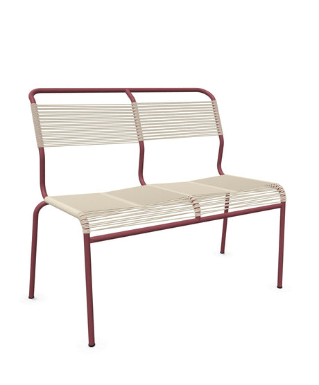 Schaffner Säntis Banc Spaghetti 2 places sans accoudoirs Sable Pastel 15 Bordeaux 38 