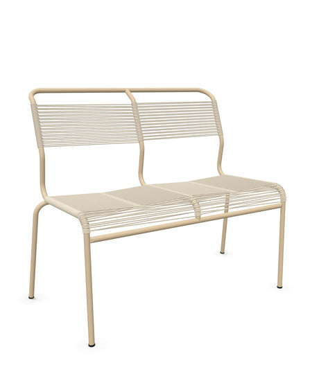 Schaffner Säntis Banc Spaghetti 2 places sans accoudoirs Sable Pastel 15 Marron Pastel 83 