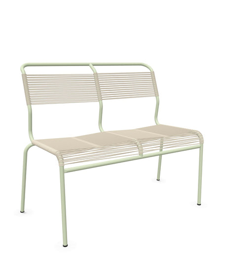 Schaffner Säntis Banc Spaghetti 2 places sans accoudoirs Sable Pastel 15 Vert Pastel 64 