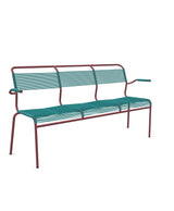 Schaffner Säntis Banc Spaghetti 3 places avec accoudoirs Bleu Kali 56 Bordeaux 38 