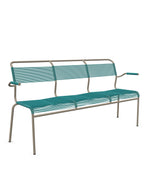 Schaffner Säntis Banc Spaghetti 3 places avec accoudoirs Bleu Kali 56 Champagne 85 