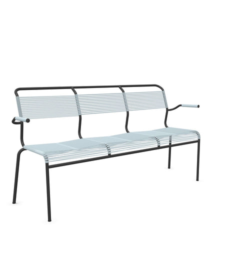 Schaffner Säntis Banc Spaghetti 3 places avec accoudoirs Bleu Pastel 51 Anthracite 77 