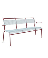 Schaffner Säntis Banc Spaghetti 3 places avec accoudoirs Bleu Pastel 51 Bordeaux 38 