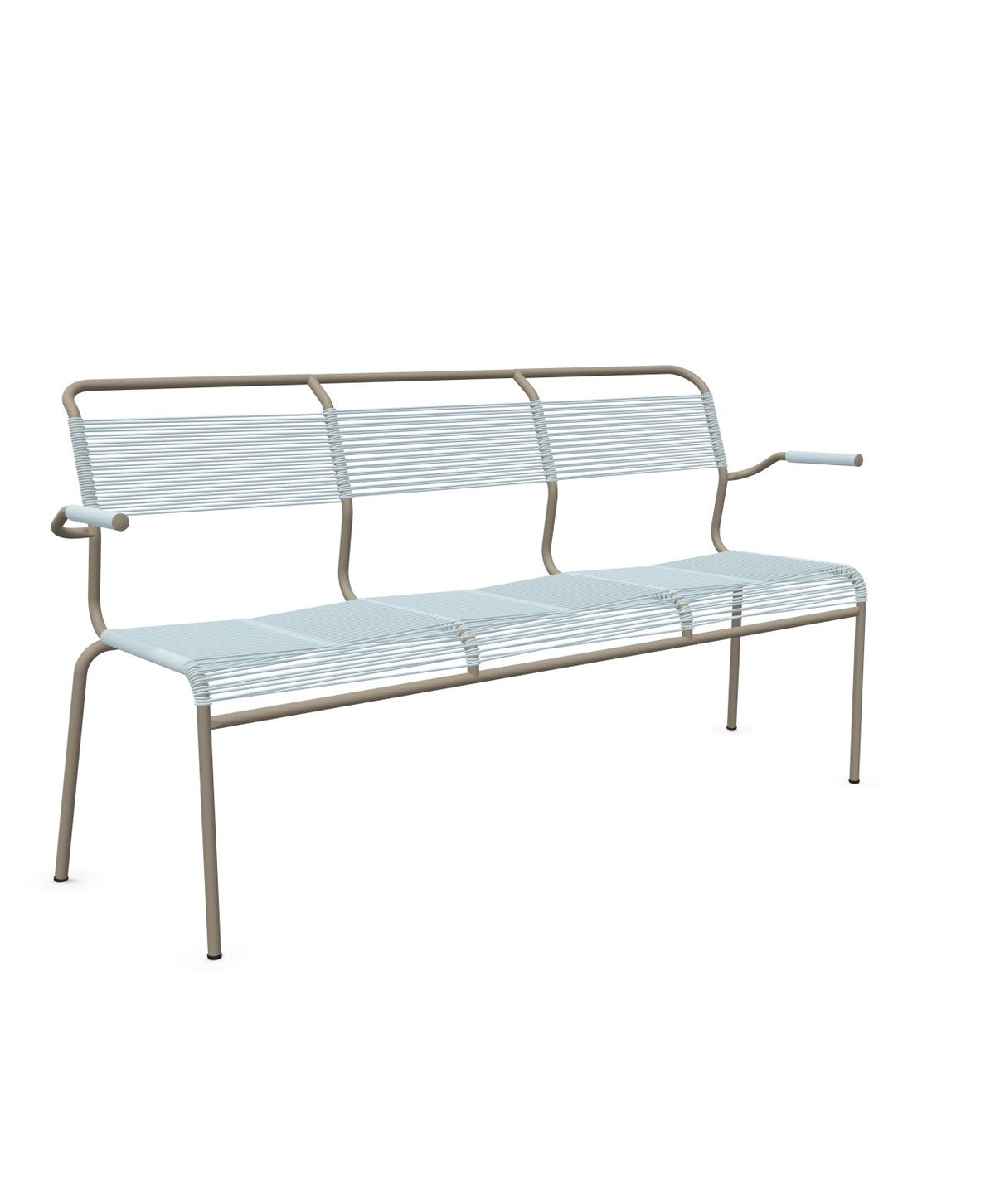 Schaffner Säntis Banc Spaghetti 3 places avec accoudoirs Bleu Pastel 51 Champagne 85 