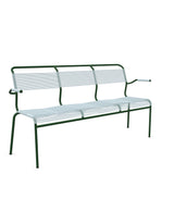 Schaffner Säntis Banc Spaghetti 3 places avec accoudoirs Bleu Pastel 51 Vert Sapin 66 