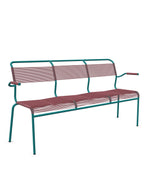 Schaffner Säntis Banc Spaghetti 3 places avec accoudoirs Bordeaux 38 Bleu Kali 56 