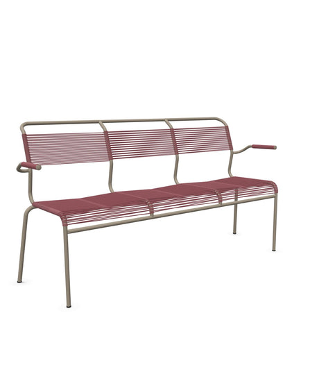 Schaffner Säntis Banc Spaghetti 3 places avec accoudoirs Bordeaux 38 Champagne 85 