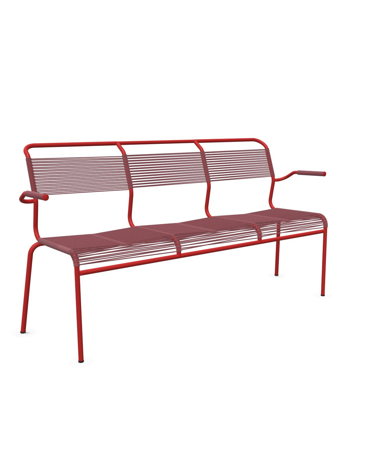 Schaffner Säntis Banc Spaghetti 3 places avec accoudoirs Bordeaux 38 Rouge 30 
