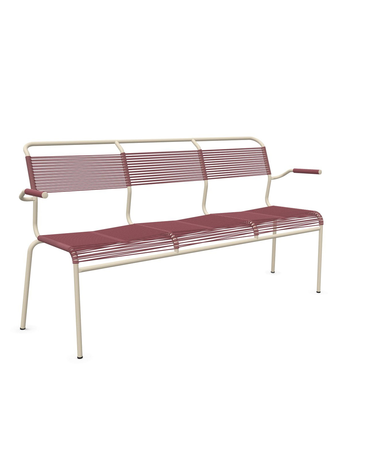 Schaffner Säntis Banc Spaghetti 3 places avec accoudoirs Bordeaux 38 Sable Pastel 15 