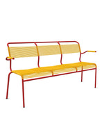 Schaffner Säntis Banc Spaghetti 3 places avec accoudoirs Jaune 11 Rouge 30 