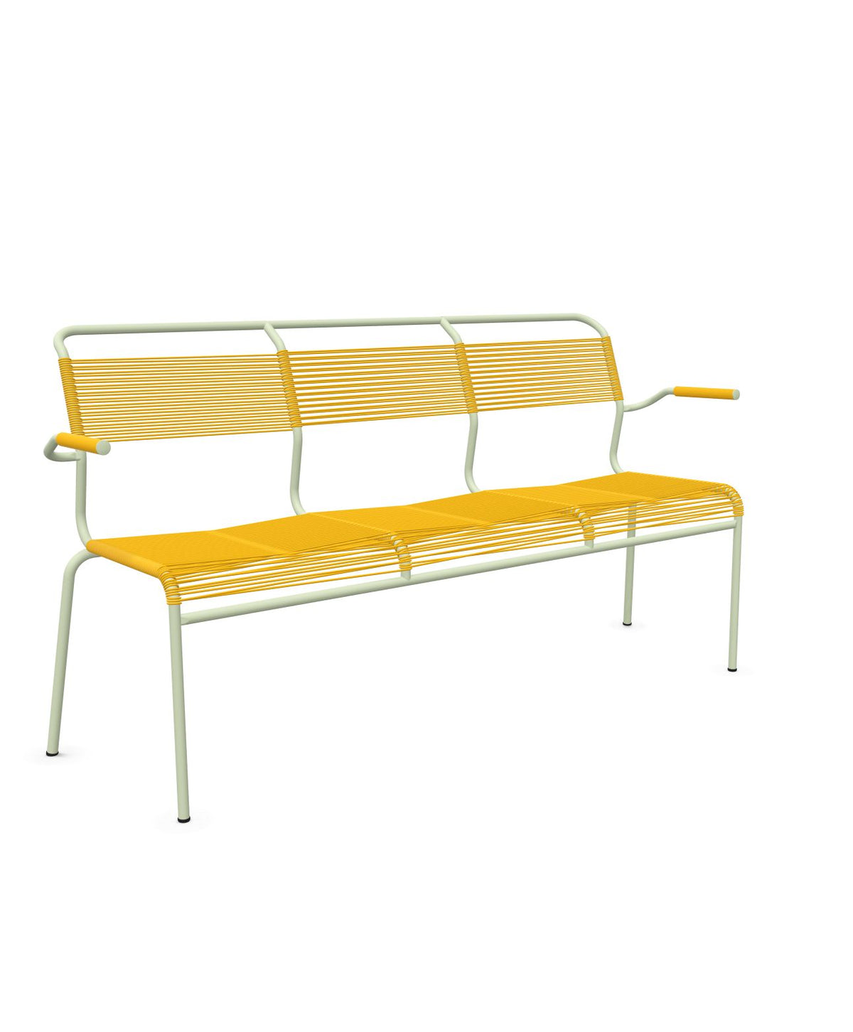 Schaffner Säntis Banc Spaghetti 3 places avec accoudoirs Jaune 11 Vert Pastel 64 