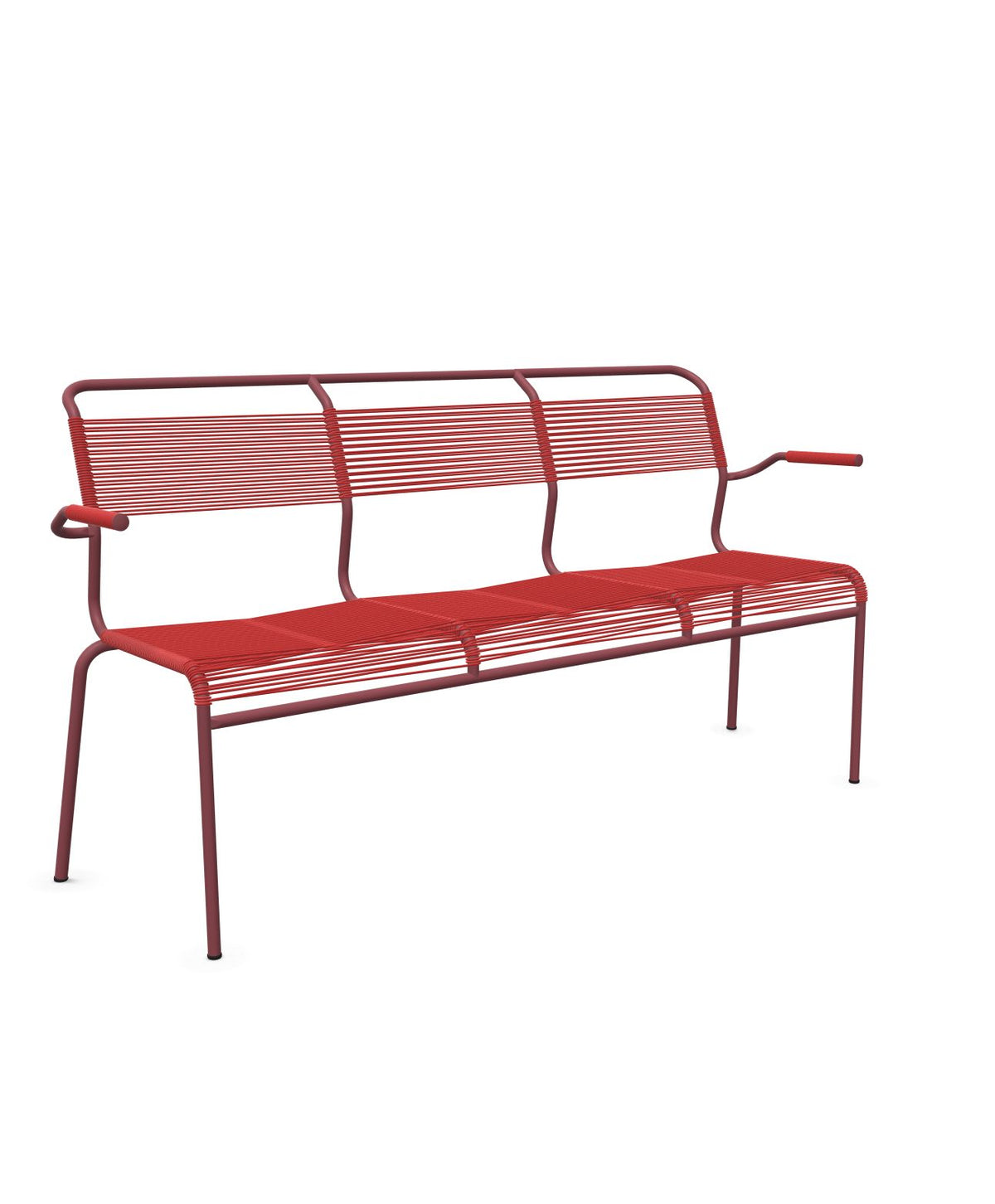 Schaffner Säntis Banc Spaghetti 3 places avec accoudoirs Rouge 30 Bordeaux 38 