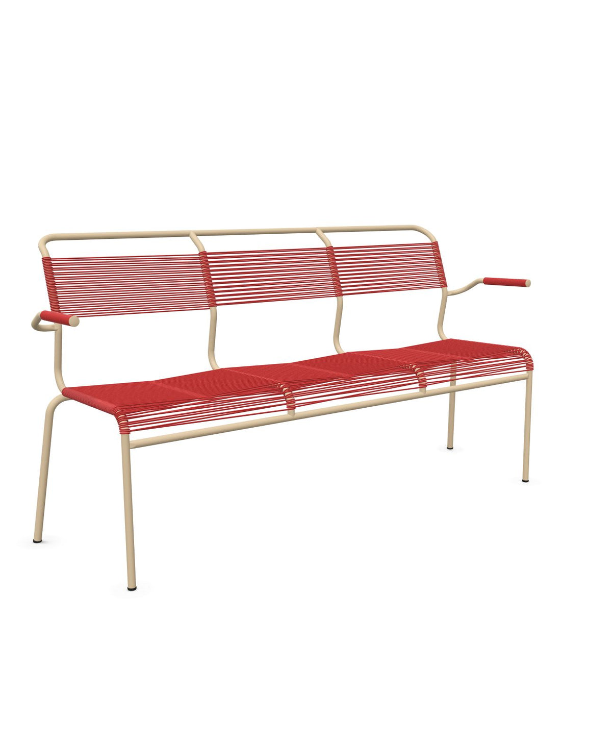 Schaffner Säntis Banc Spaghetti 3 places avec accoudoirs Rouge 30 Marron Pastel 83 