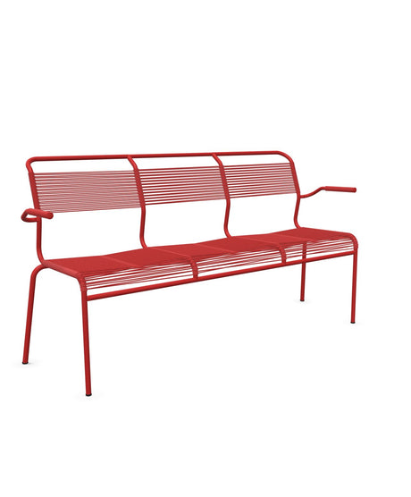 Schaffner Säntis Banc Spaghetti 3 places avec accoudoirs Rouge 30 Rouge 30 