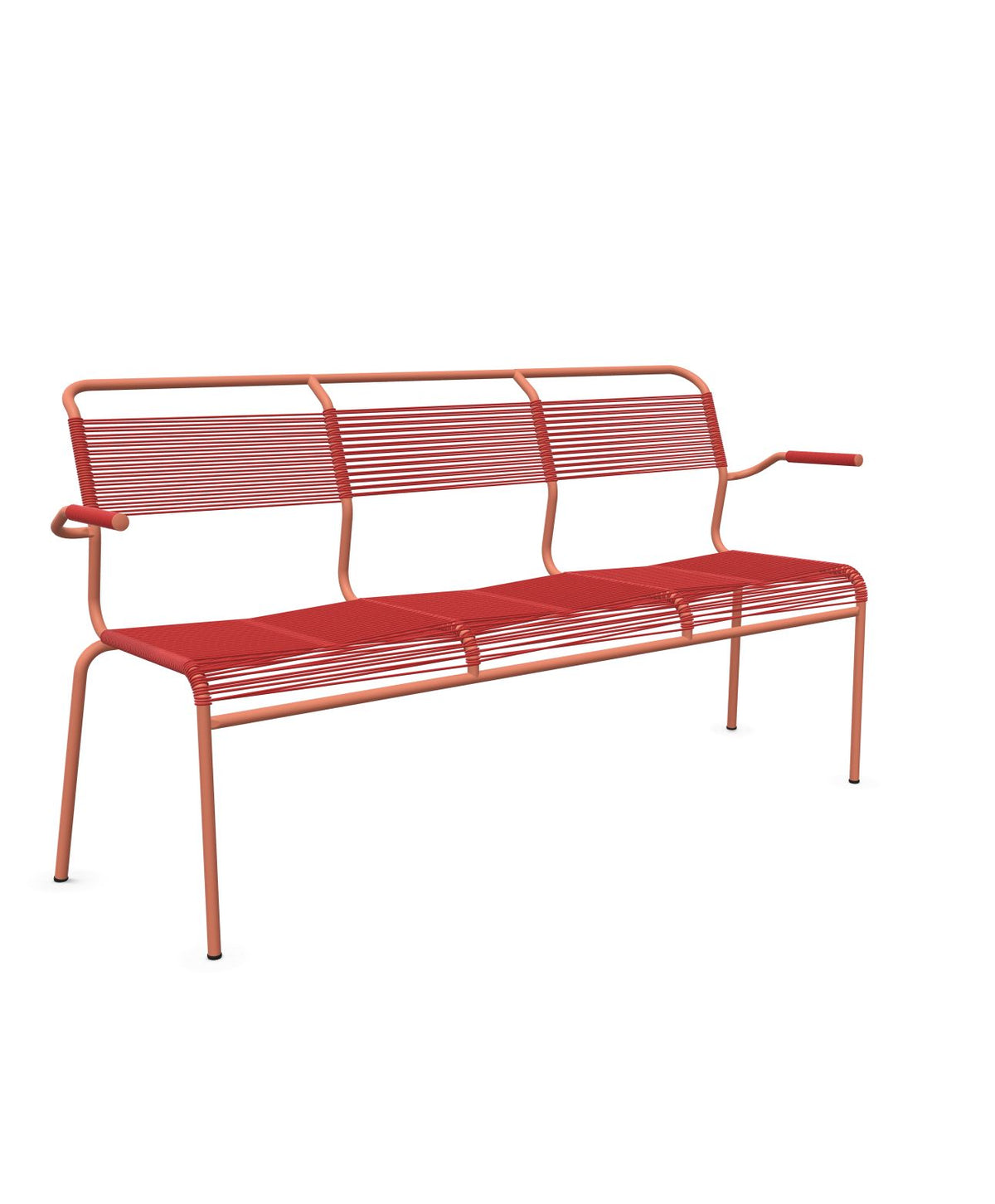 Schaffner Säntis Banc Spaghetti 3 places avec accoudoirs Rouge 30 Terracotta 84 