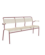 Schaffner Säntis Banc Spaghetti 3 places avec accoudoirs Sable Pastel 15 Bordeaux 38 