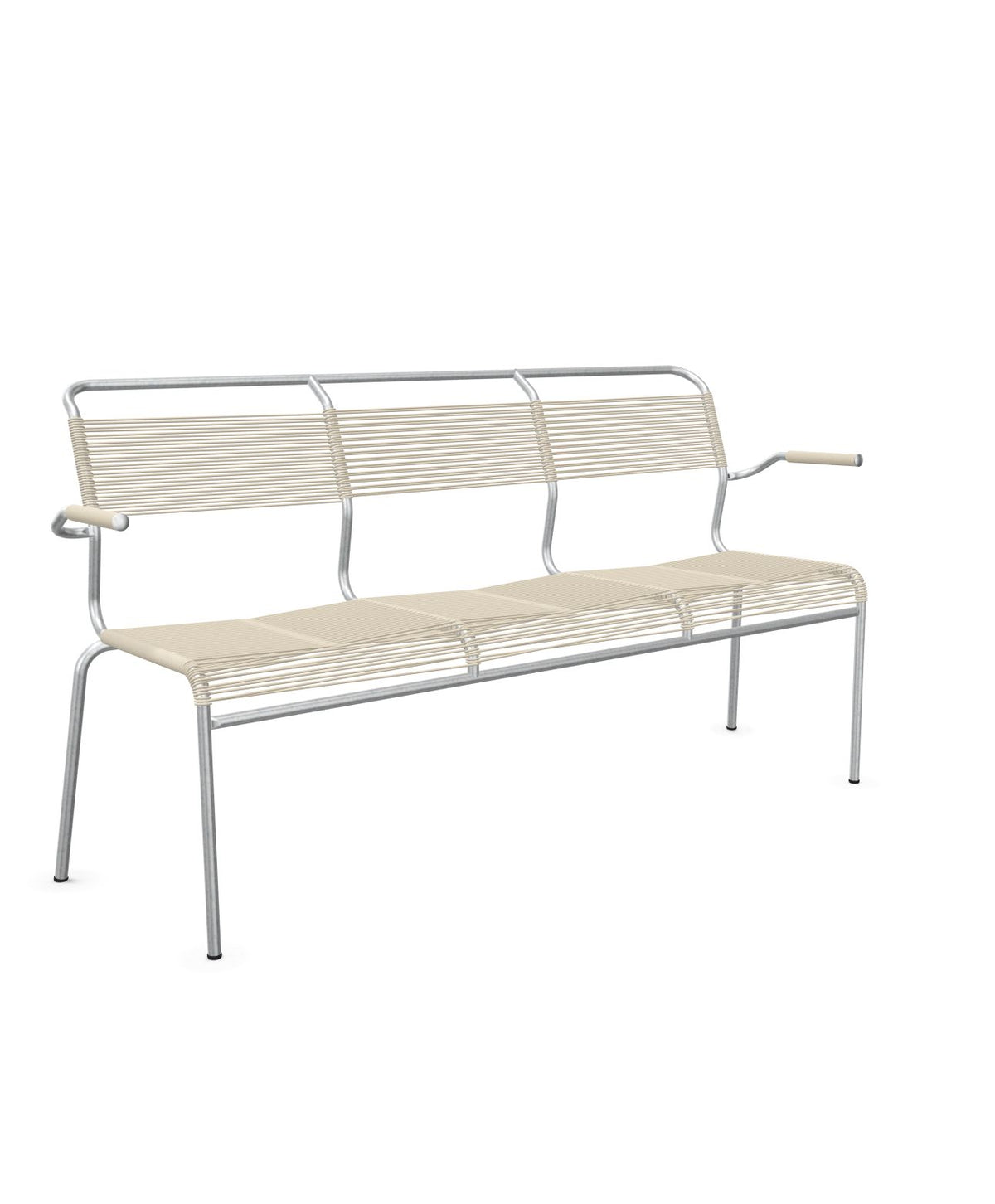 Schaffner Säntis Banc Spaghetti 3 places avec accoudoirs Sable Pastel 15 Galvanisé à chaud 02 