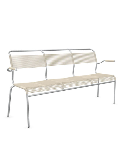 Schaffner Säntis Banc Spaghetti 3 places avec accoudoirs Sable Pastel 15 Galvanisé à chaud 02 