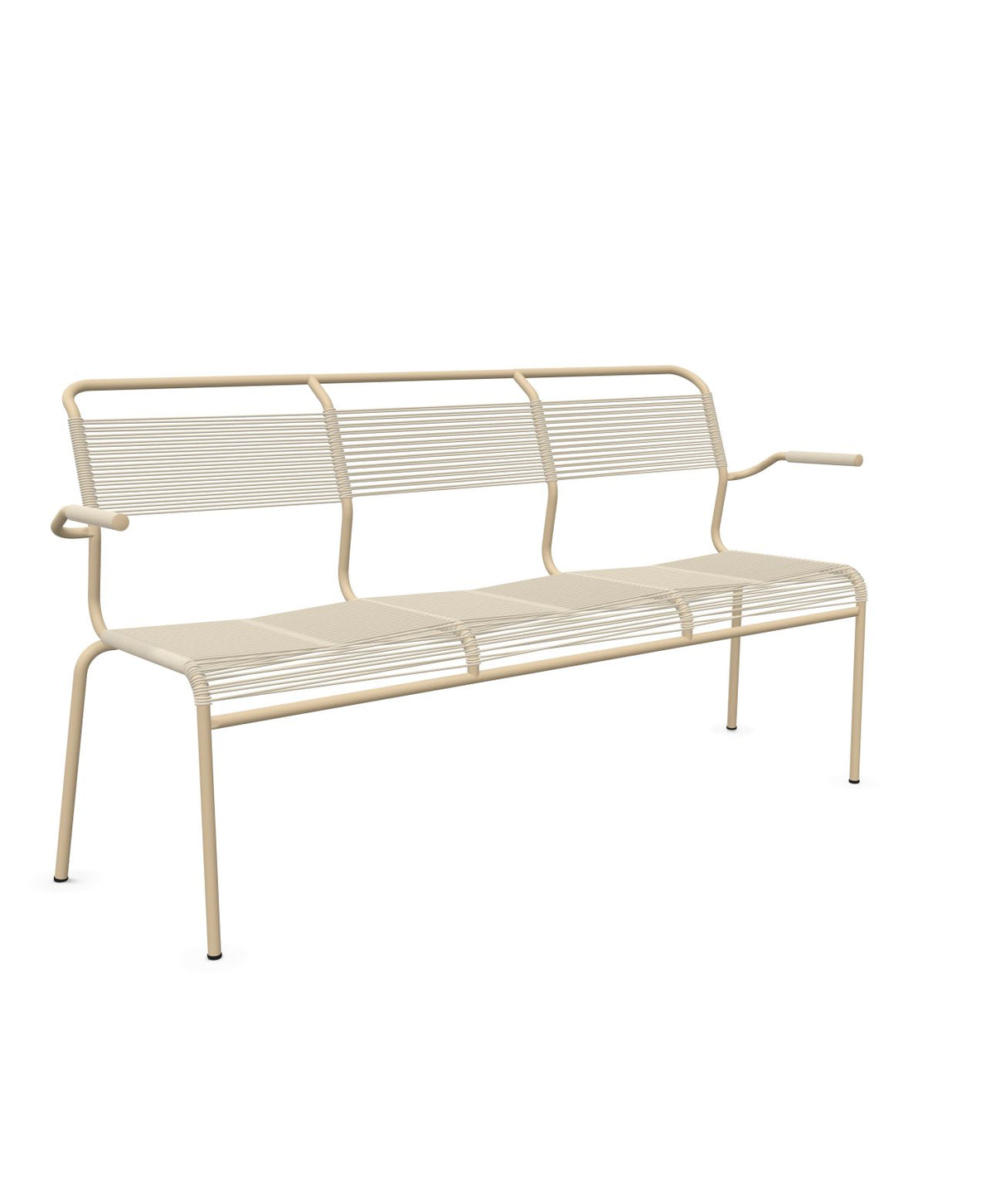 Schaffner Säntis Banc Spaghetti 3 places avec accoudoirs Sable Pastel 15 Marron Pastel 83 