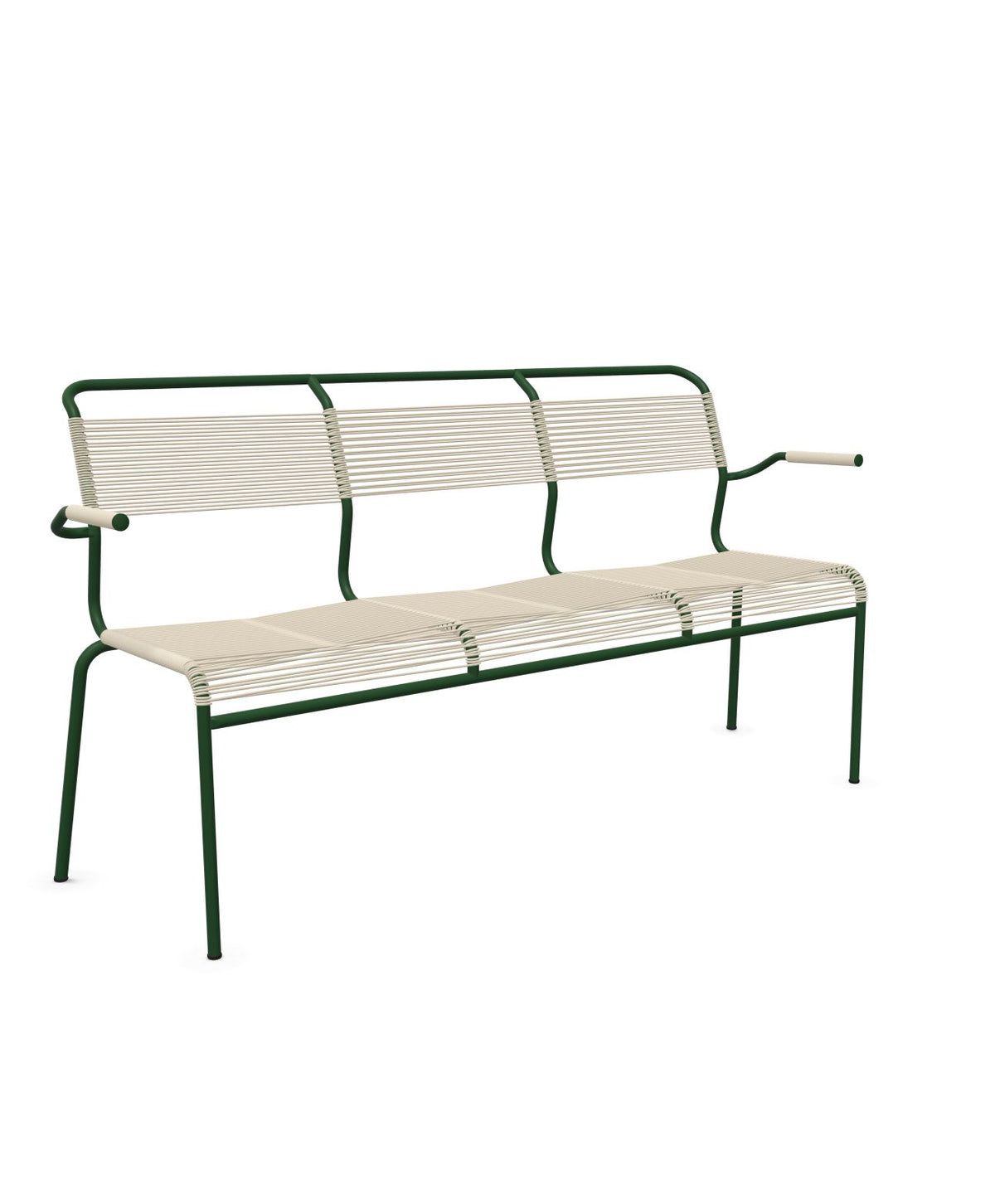Schaffner Säntis Banc Spaghetti 3 places avec accoudoirs Sable Pastel 15 Vert Sapin 66 