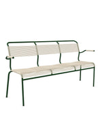 Schaffner Säntis Banc Spaghetti 3 places avec accoudoirs Sable Pastel 15 Vert Sapin 66 