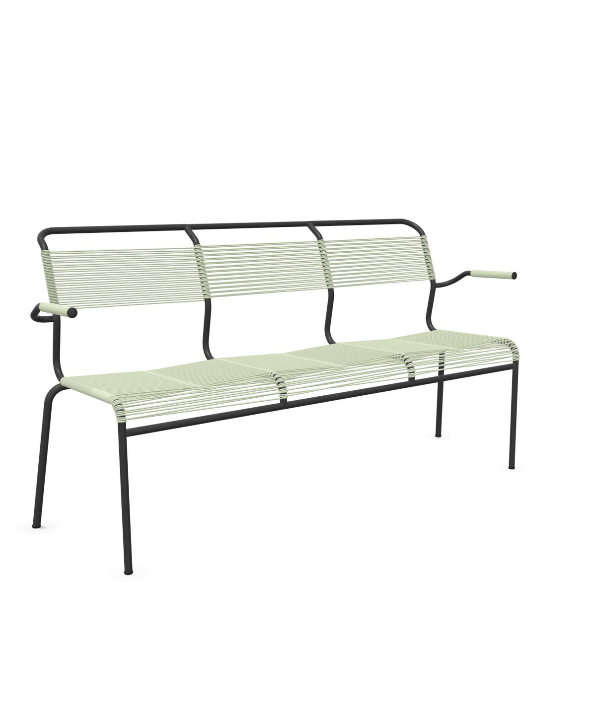 Schaffner Säntis Banc Spaghetti 3 places avec accoudoirs Vert Pastel 64 Anthracite 77 