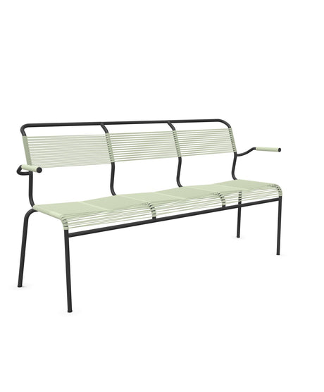 Schaffner Säntis Banc Spaghetti 3 places avec accoudoirs Vert Pastel 64 Anthracite 77 