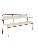 Schaffner Säntis Banc Spaghetti 3 places avec accoudoirs Vert Pastel 64 Bordeaux 38 