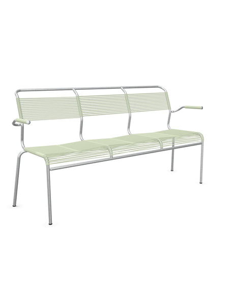 Schaffner Säntis Banc Spaghetti 3 places avec accoudoirs Vert Pastel 64 Galvanisé à chaud 02 