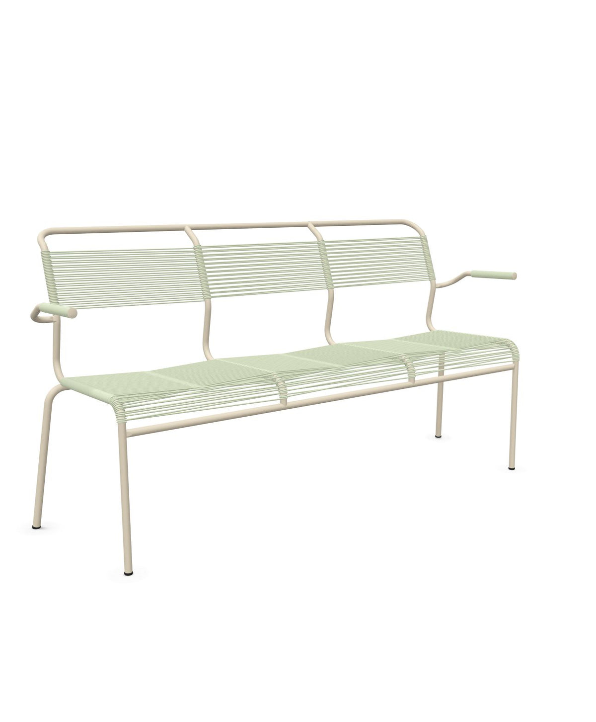 Schaffner Säntis Banc Spaghetti 3 places avec accoudoirs Vert Pastel 64 Sable Pastel 15 