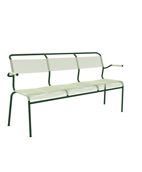 Schaffner Säntis Banc Spaghetti 3 places avec accoudoirs Vert Pastel 64 Vert Sapin 66 
