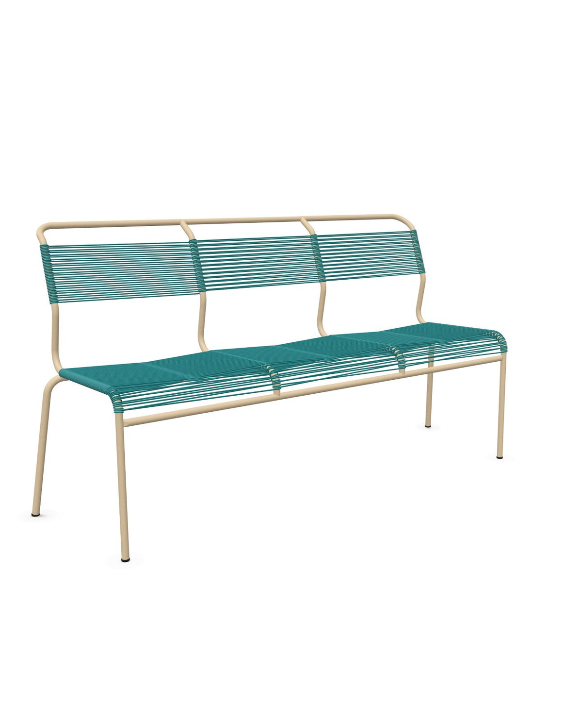 Schaffner Säntis Banc Spaghetti 3 places sans accoudoirs Bleu Kali 56 Marron Pastel 83 