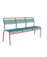 Schaffner Säntis Banc Spaghetti 3 places sans accoudoirs Bleu Kali 56 Rouge 30 