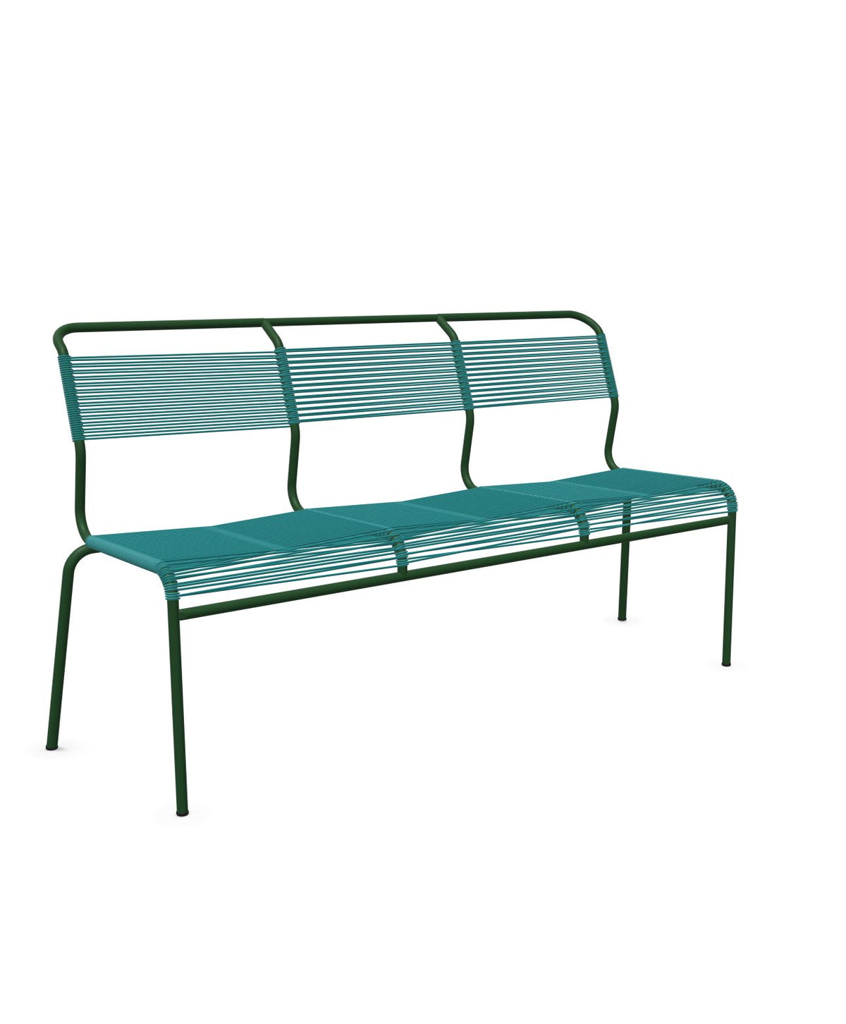 Schaffner Säntis Banc Spaghetti 3 places sans accoudoirs Bleu Kali 56 Vert Sapin 66 