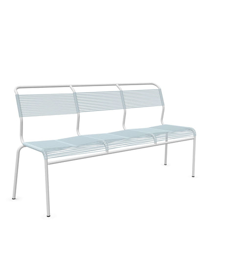 Schaffner Säntis Banc Spaghetti 3 places sans accoudoirs Bleu Pastel 51 Blanc 90 