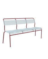 Schaffner Säntis Banc Spaghetti 3 places sans accoudoirs Bleu Pastel 51 Bordeaux 38 