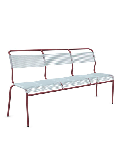 Schaffner Säntis Banc Spaghetti 3 places sans accoudoirs Bleu Pastel 51 Bordeaux 38 