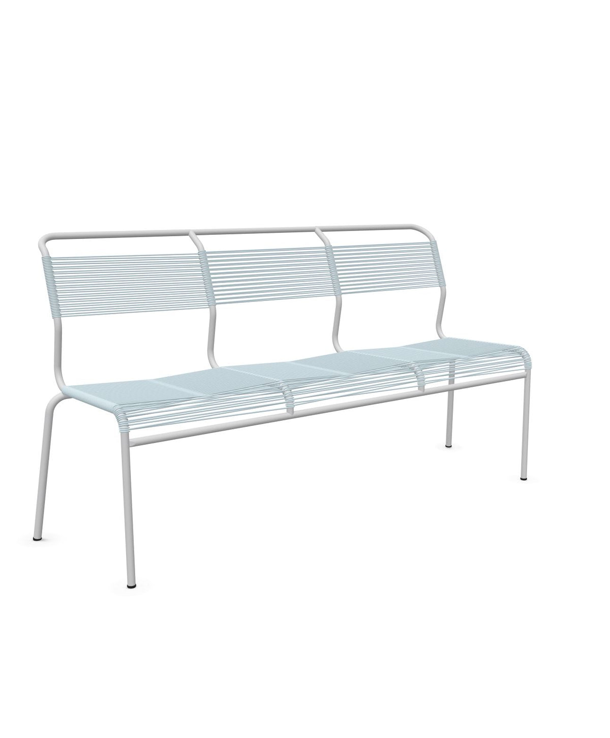 Schaffner Säntis Banc Spaghetti 3 places sans accoudoirs Bleu Pastel 51 Gris Argent 78 