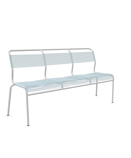 Schaffner Säntis Banc Spaghetti 3 places sans accoudoirs Bleu Pastel 51 Gris Argent 78 