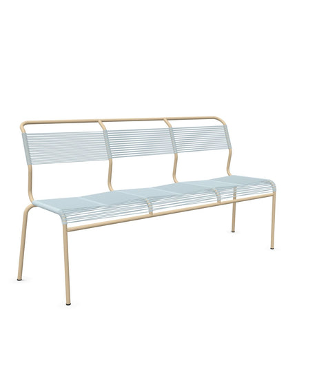 Schaffner Säntis Banc Spaghetti 3 places sans accoudoirs Bleu Pastel 51 Marron Pastel 83 