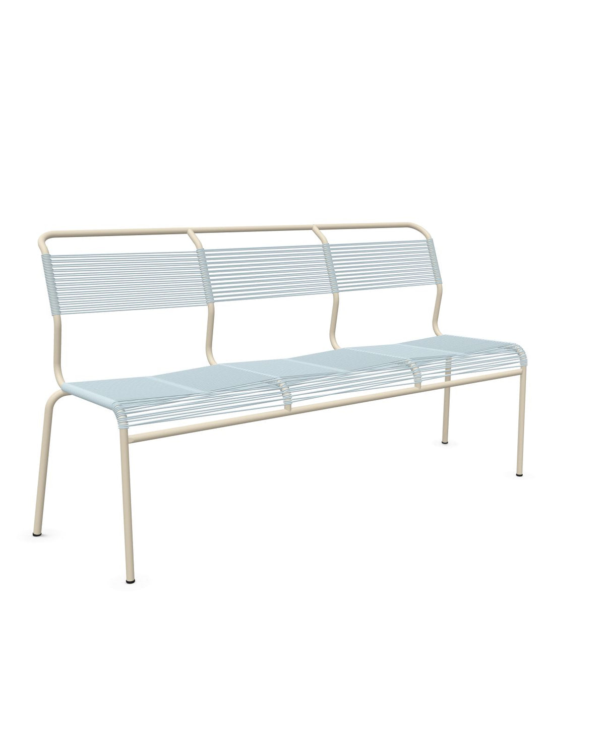 Schaffner Säntis Banc Spaghetti 3 places sans accoudoirs Bleu Pastel 51 Sable Pastel 15 