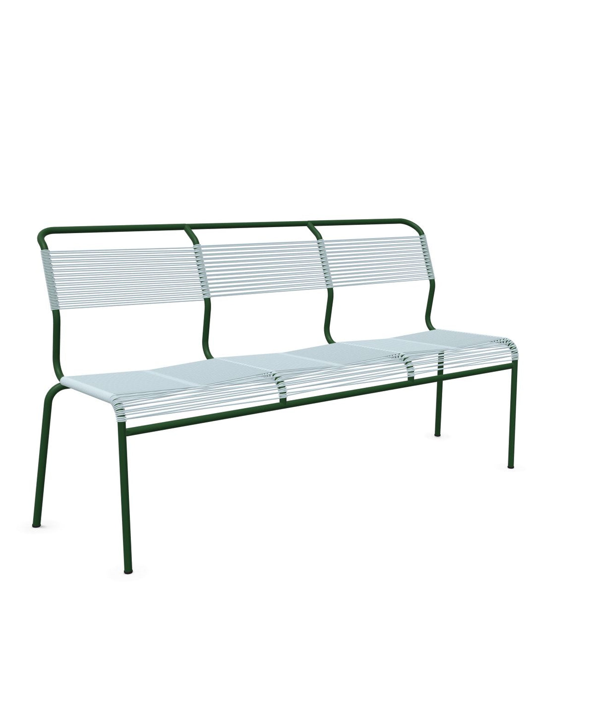 Schaffner Säntis Banc Spaghetti 3 places sans accoudoirs Bleu Pastel 51 Vert Sapin 66 