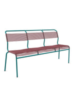 Schaffner Säntis Banc Spaghetti 3 places sans accoudoirs Bordeaux 38 Bleu Kali 56 
