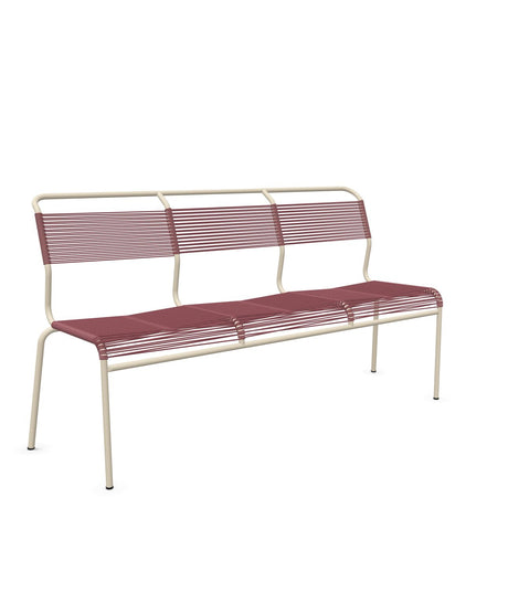 Schaffner Säntis Banc Spaghetti 3 places sans accoudoirs Bordeaux 38 Sable Pastel 15 