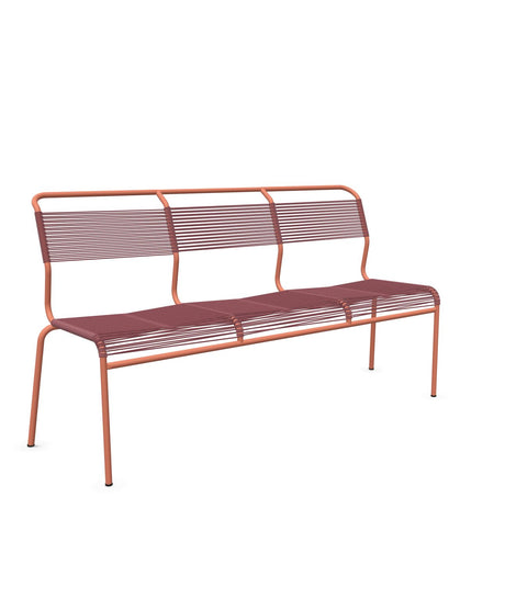 Schaffner Säntis Banc Spaghetti 3 places sans accoudoirs Bordeaux 38 Terracotta 84 